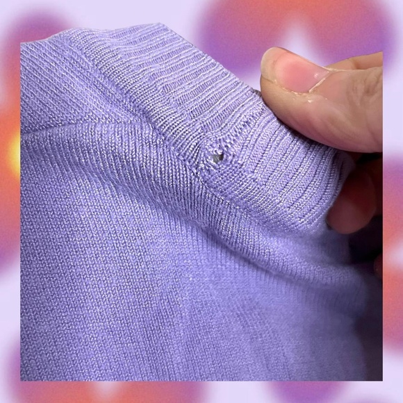 Y2K preppy 3/4 sleeve vneck sweater Measurements: Bust 36 in. - Picture 5 of 6